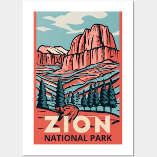 A Vintage Travel Art of the Zion National Park - Utah - US Posters and Art